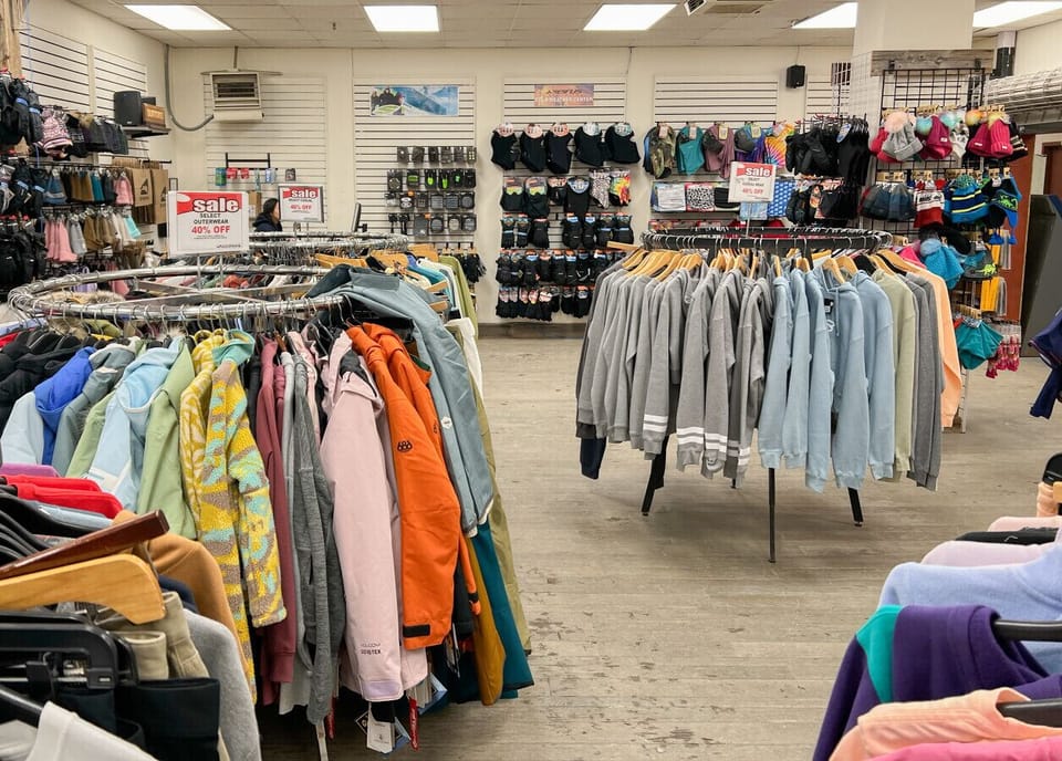 There is a retail shop located on the lower level