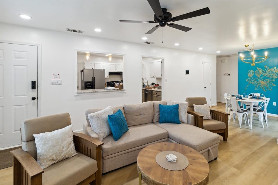 Plenty of seating with the open floor plan.