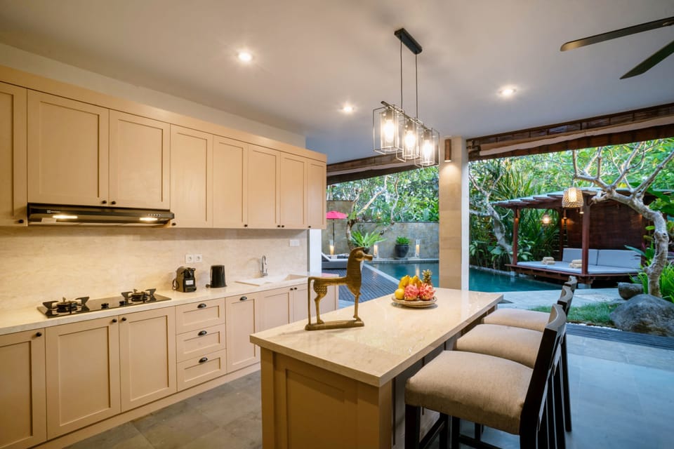 3 Bedroom Pool Villa | Private kitchen | Fridge, microwave, oven, stovetop