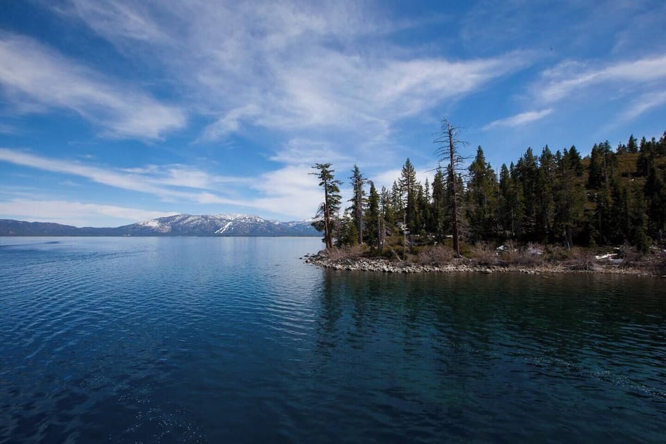 Steps leading straight to the sparkling waters of Lake Tahoe.