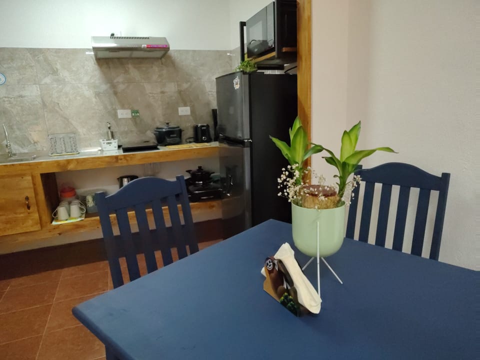 Family Apartment, 1 Bedroom, Kitchen, Ground Floor | Private kitchen | Shared fridge, microwave