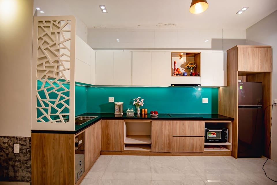 Mini-fridge, electric kettle, eco-friendly cleaning products, freezer