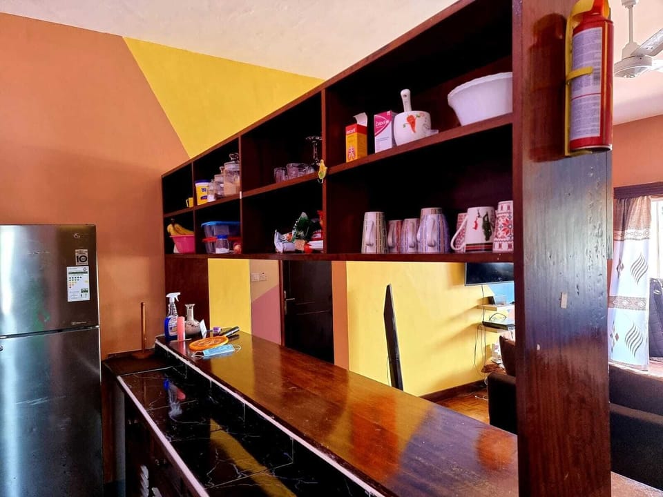 Deluxe Apartment | Private kitchen | Fridge, microwave, cookware/dishes/utensils