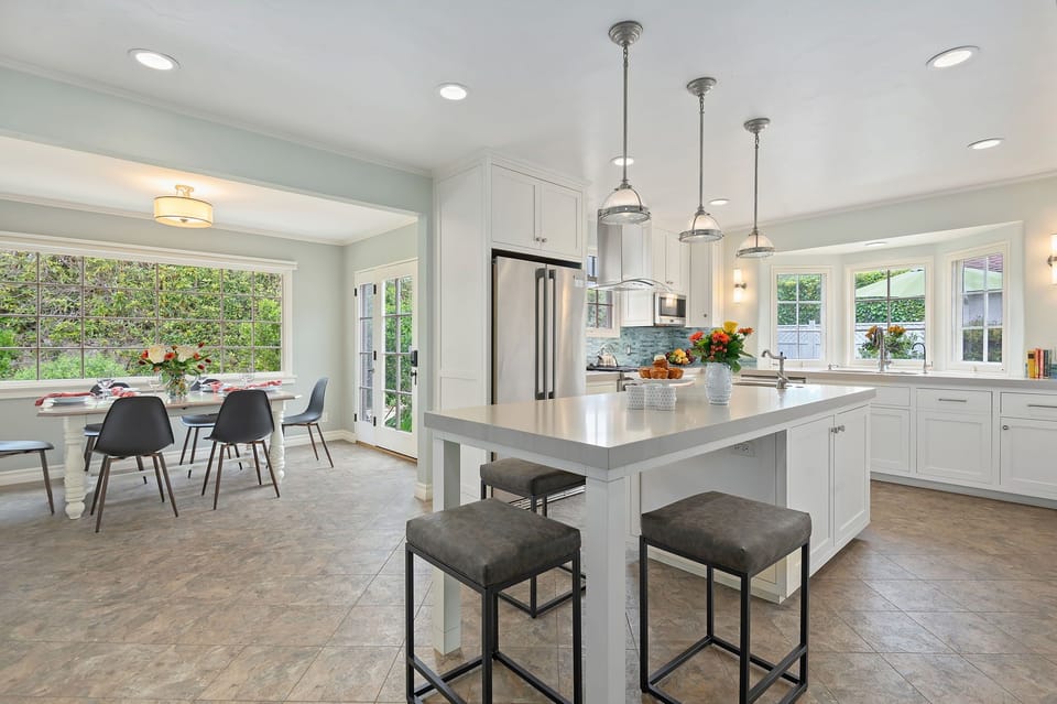 Primary kitchen with island (main house)