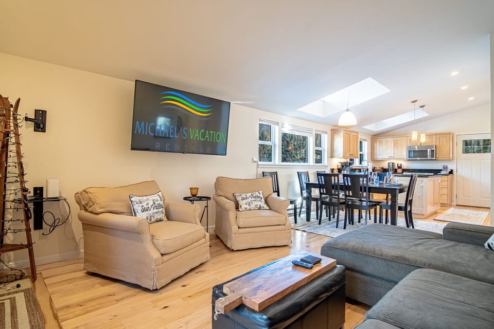 Fireplace, 65" Flat Screen TV, Plenty Space to Relax!