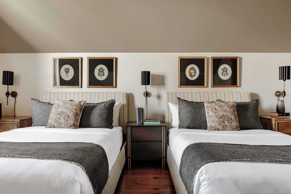 Third Floor | Bedroom 5 | 2 Full Beds | Vaulted Ceiling | Hardwood Floor