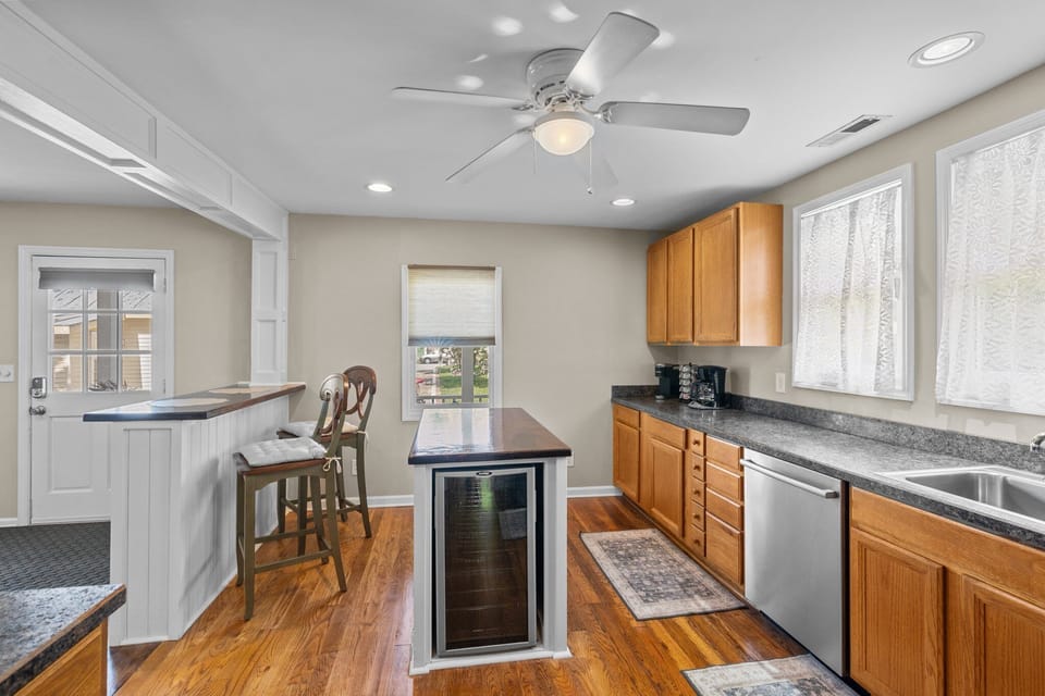 Living room and kitchen together form the heart of the home.