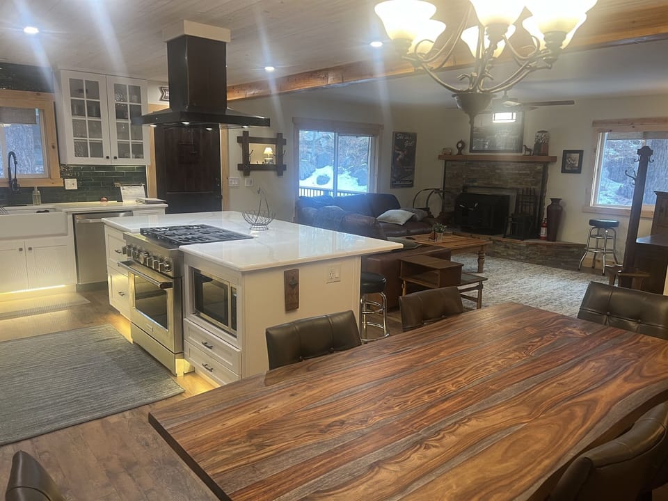 Kitchen view from spiral staircase