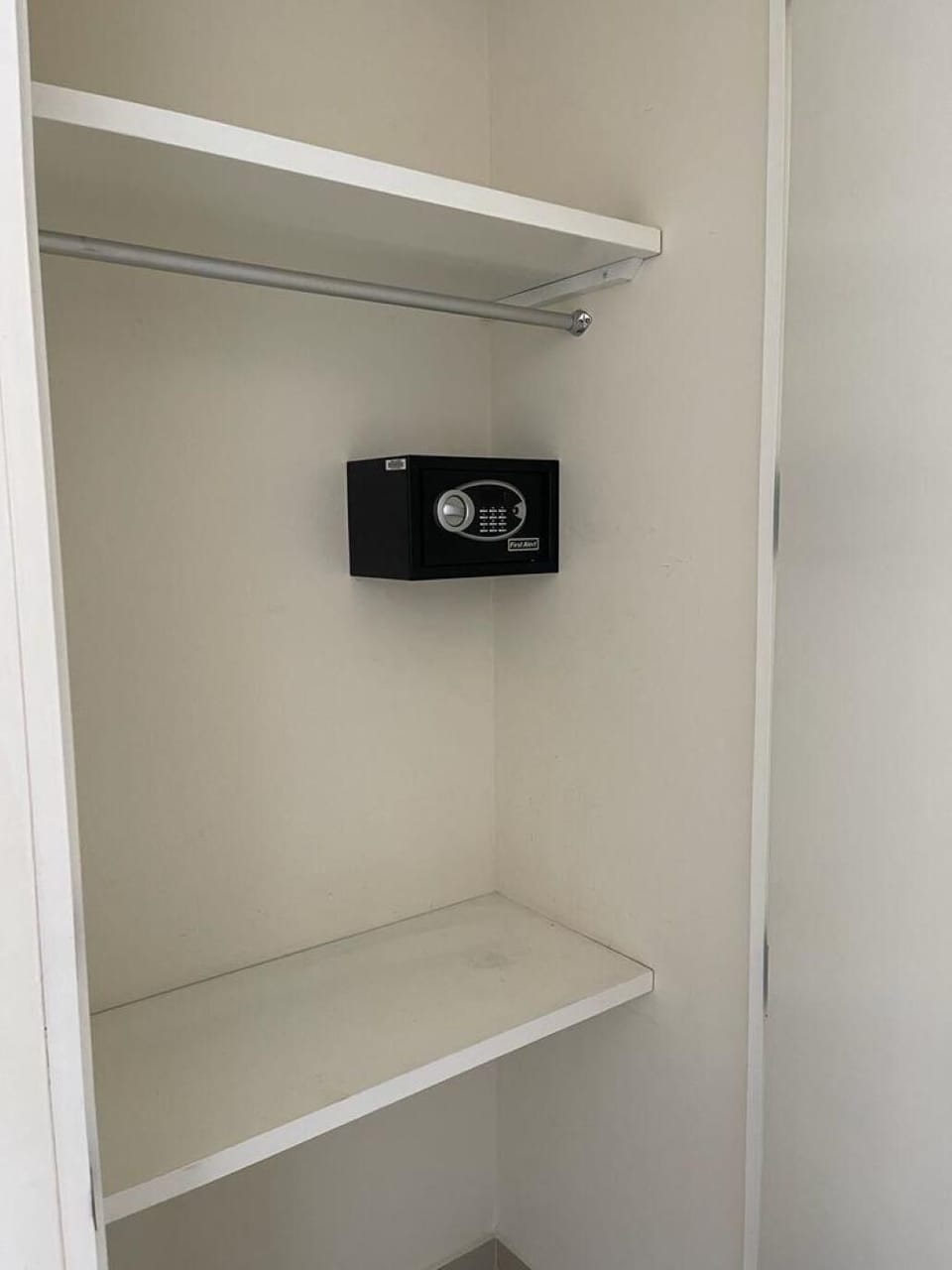 Secure in-closet safe for your valuables and peace of mind