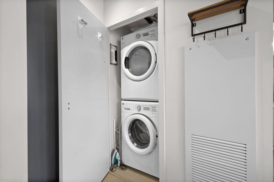 Washer and Dryer (supplies provided in table drawer)