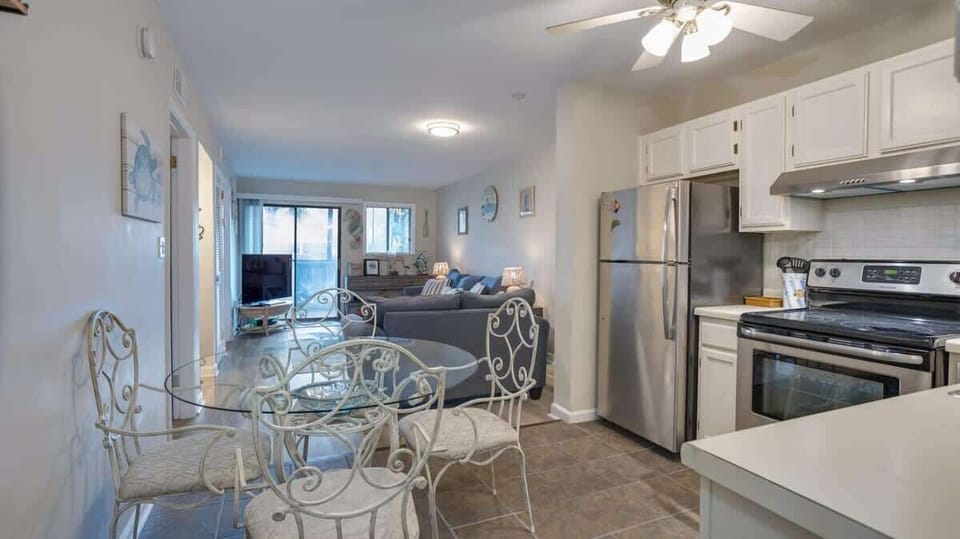 A fully stocked kitchen, peaceful seating area and open living space completes this open gathering area!