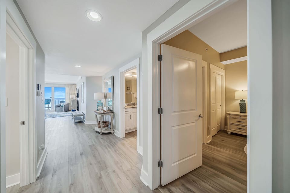 The second additional bedroom has a King size bed, flat screen television, and direct access to the second full bathroom.