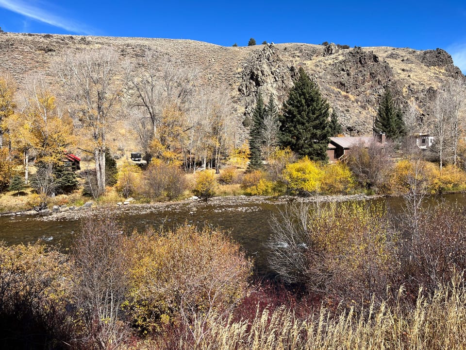 Fall river view from cabin