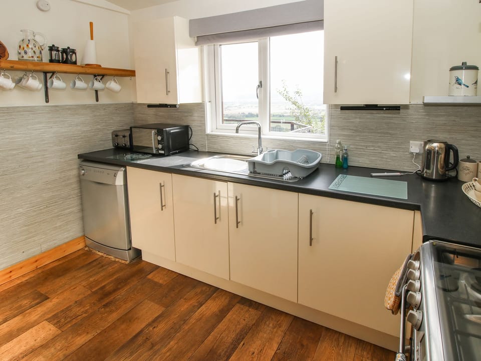 Fridge, dishwasher, electric kettle, toaster