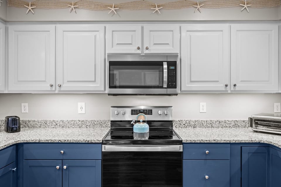 New stainless steel appliances.