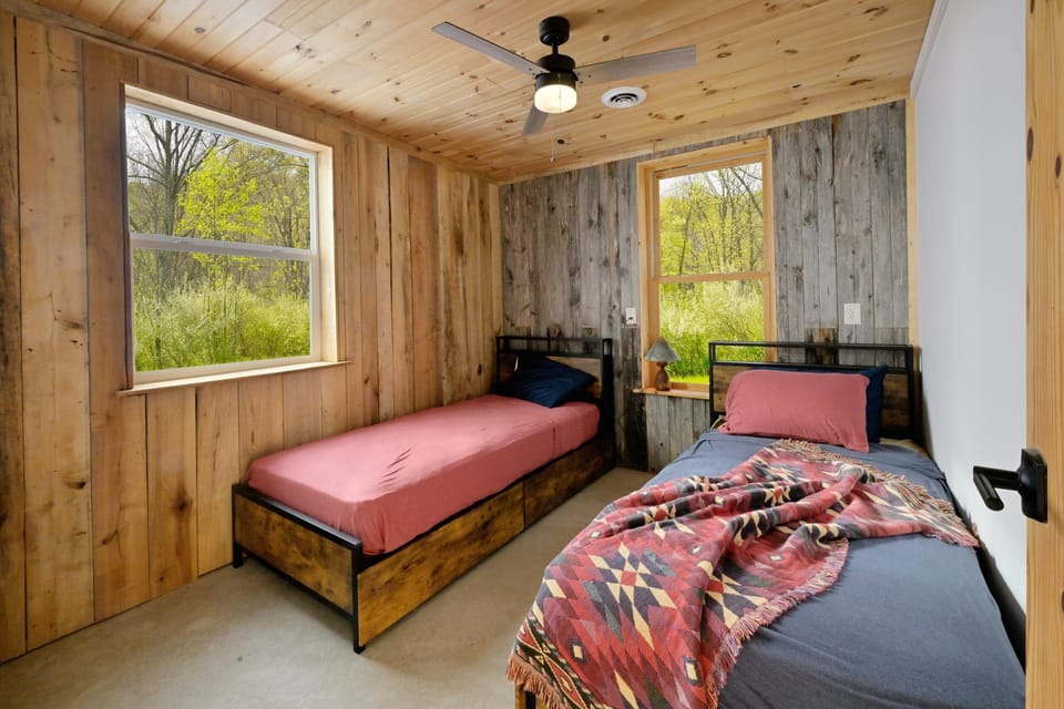 bedroom #1- 
2 xl twin size beds can be converted into 1 king sized bed