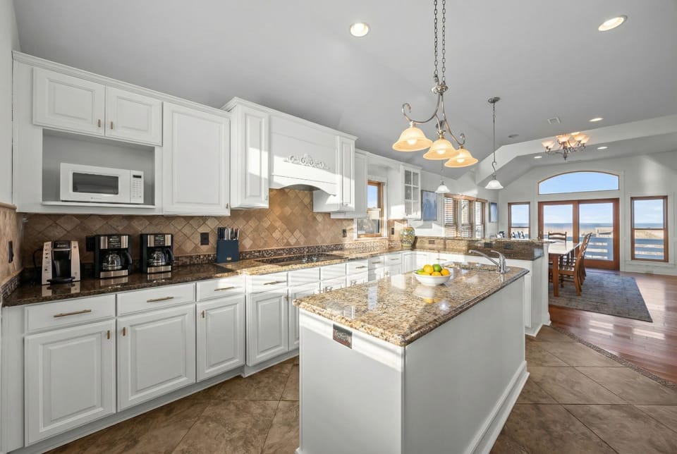 Chef's Kitchen with Granite Countertops, Double Ovens & Dual Dishwashers — Meal Prep for 20 | Angler's Retreat, OBX