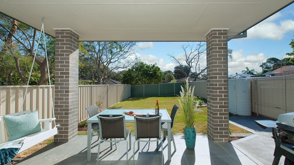 Calm at Shoal Bay | Outdoor undercover alfresco dining | BBQ | Enclosed yard