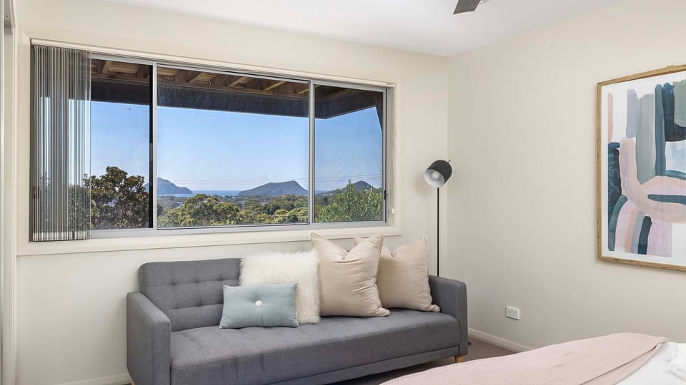 Hamptons by the Bay | Double sofa bedroom 1 | Ceiling fan