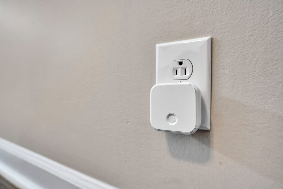 [Living Room] August lock bridge. This allows the smart locks to connect to Wi-Fi only.
