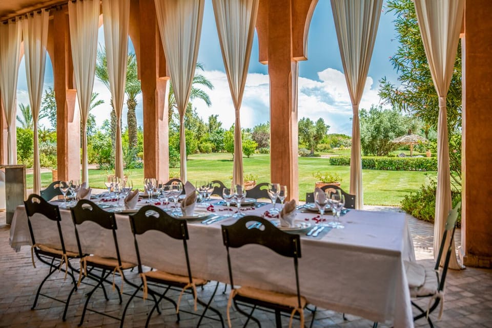 Outdoor banquet area