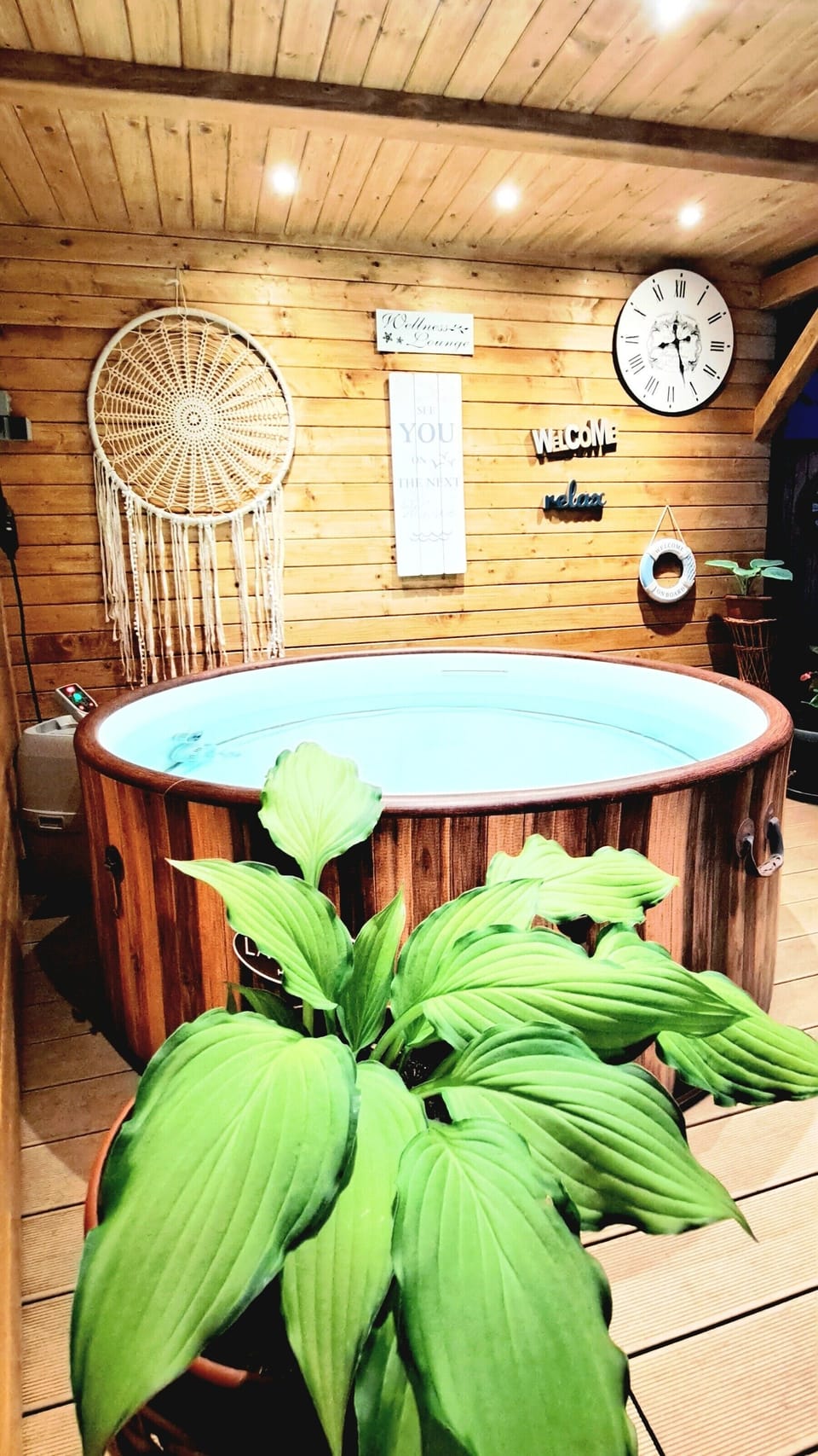 Outdoor spa tub