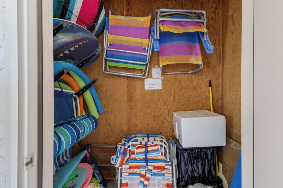 Beach gear storage area
