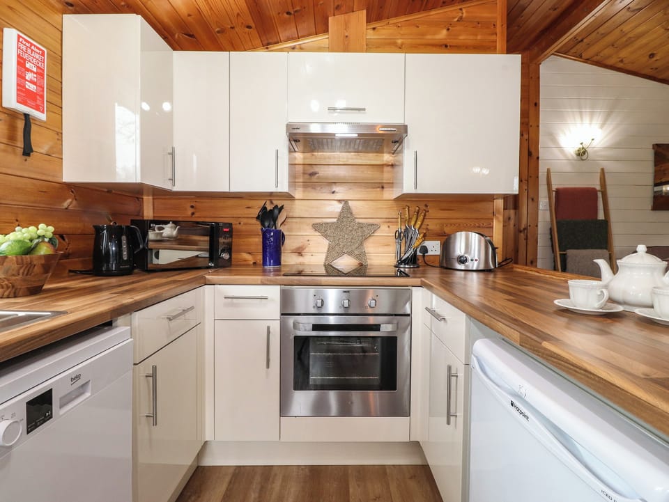 Fridge, dishwasher, electric kettle, toaster