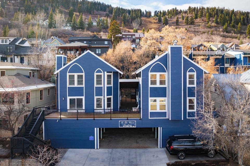 The condo is located at the historic Blue Church Lodge, a Victorian-era style building steps away from Old Historic Main Street.