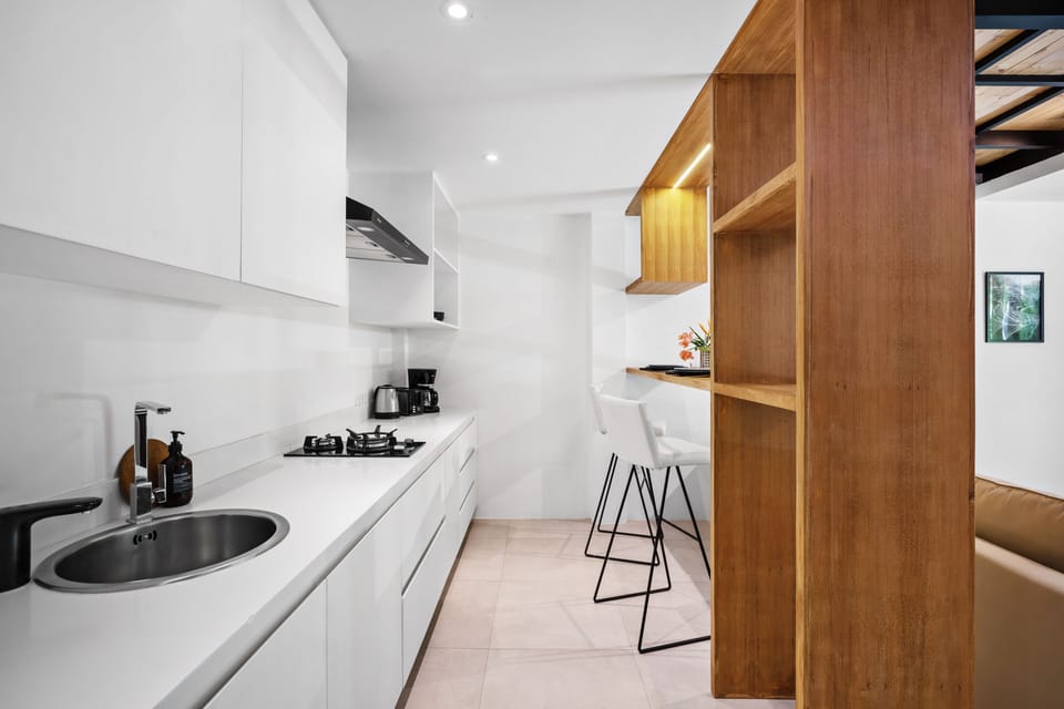 Apartment | Private kitchen | Fridge, stovetop, toaster, cookware/dishes/utensils