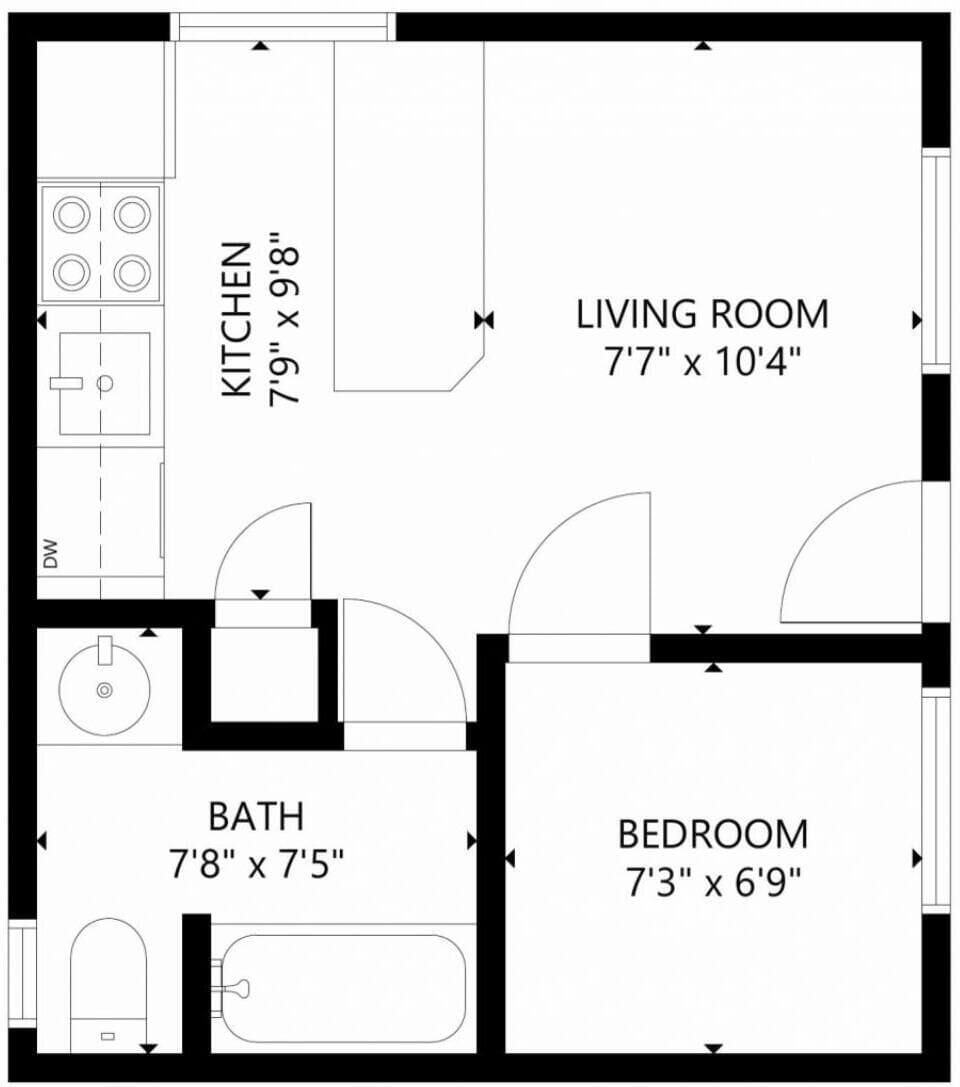 A detailed floor plan of this rental.