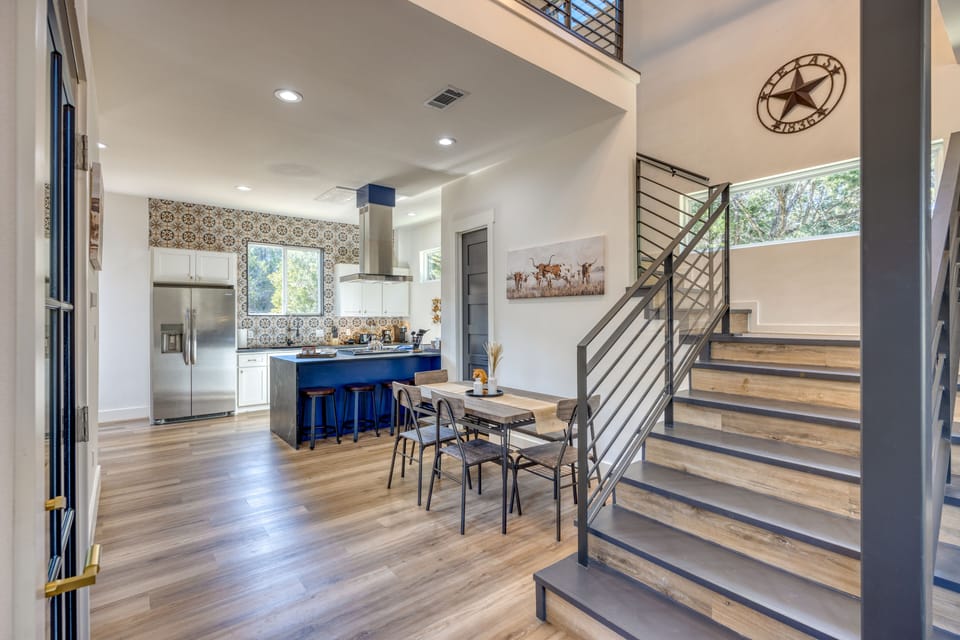 Dining area and kitchen.