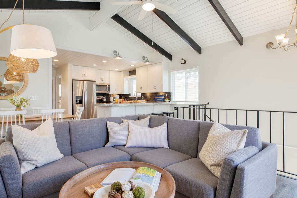 Corner sofa gives you plenty of room.