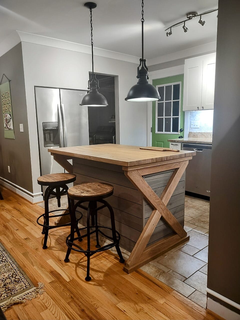 Brewery Style KITCHEN ISLAND is great for socializing