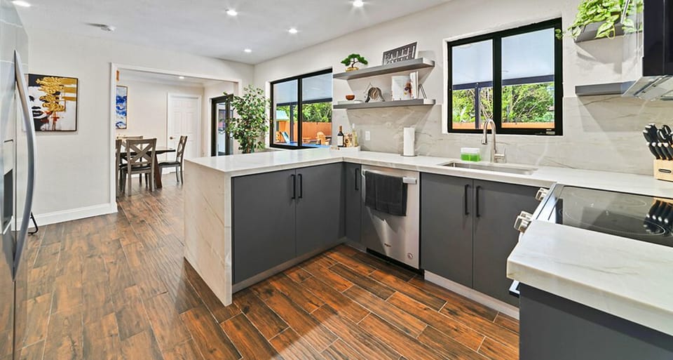 Experience the magic of cooking in this trendy, fantastic kitchen space.