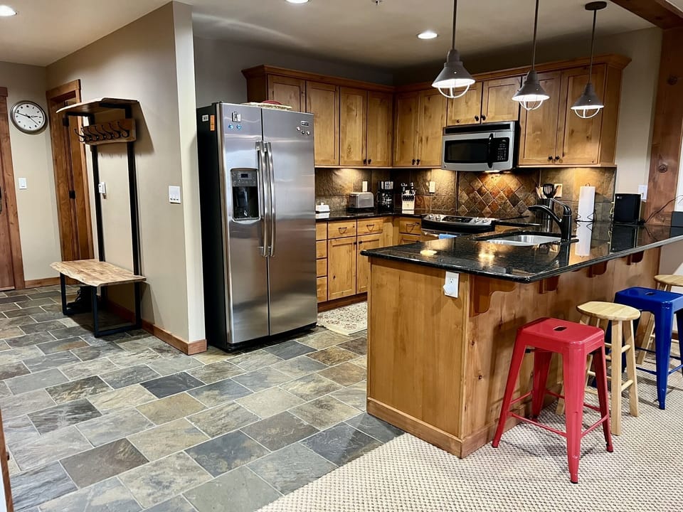 Whip up a great meal in the fully stocked kitchen. 