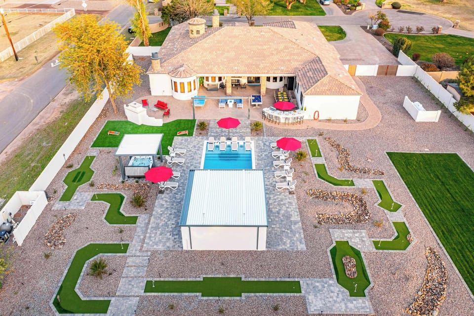 Full Acre property complete with 9-Hole Mini-Golf, Pickleball, Pool, Spa & More!