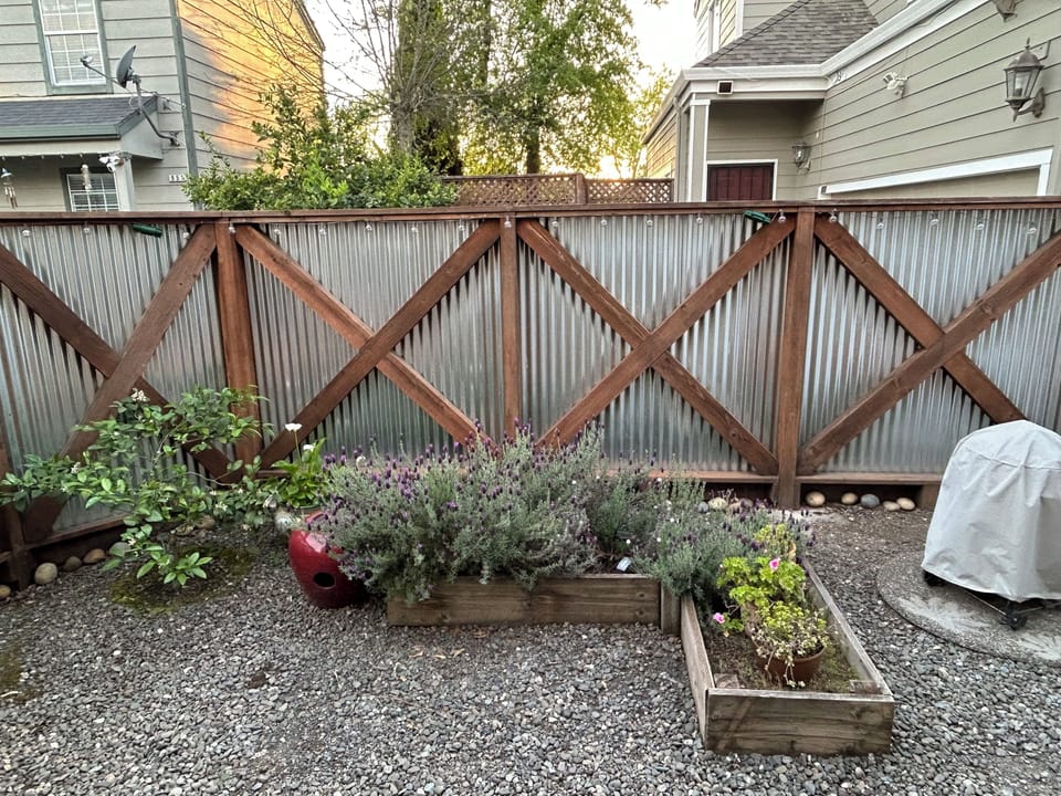 Fenced in backyard