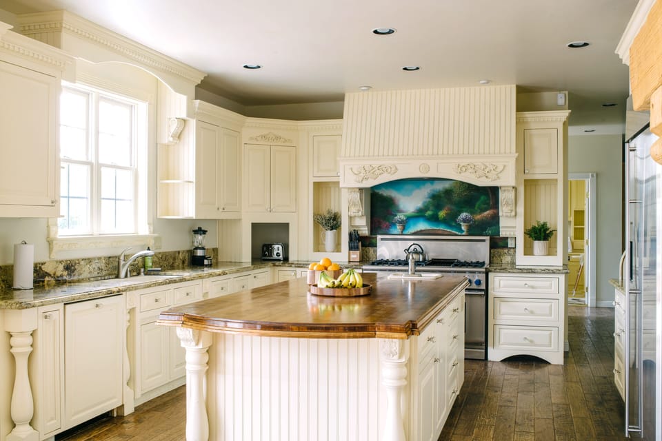 Massive kitchen for the ultimate dinner party.