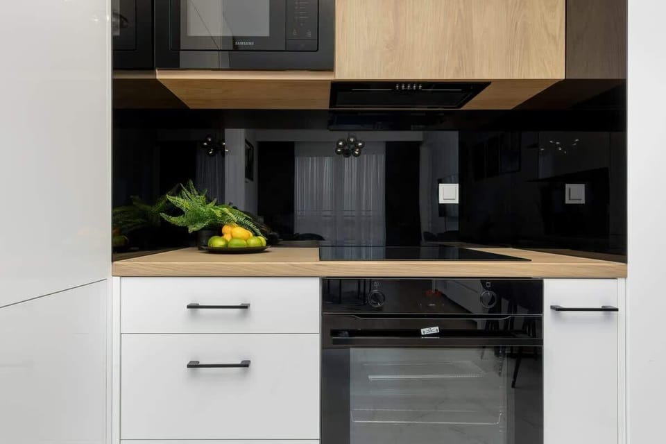 Kitchenette with a microwave