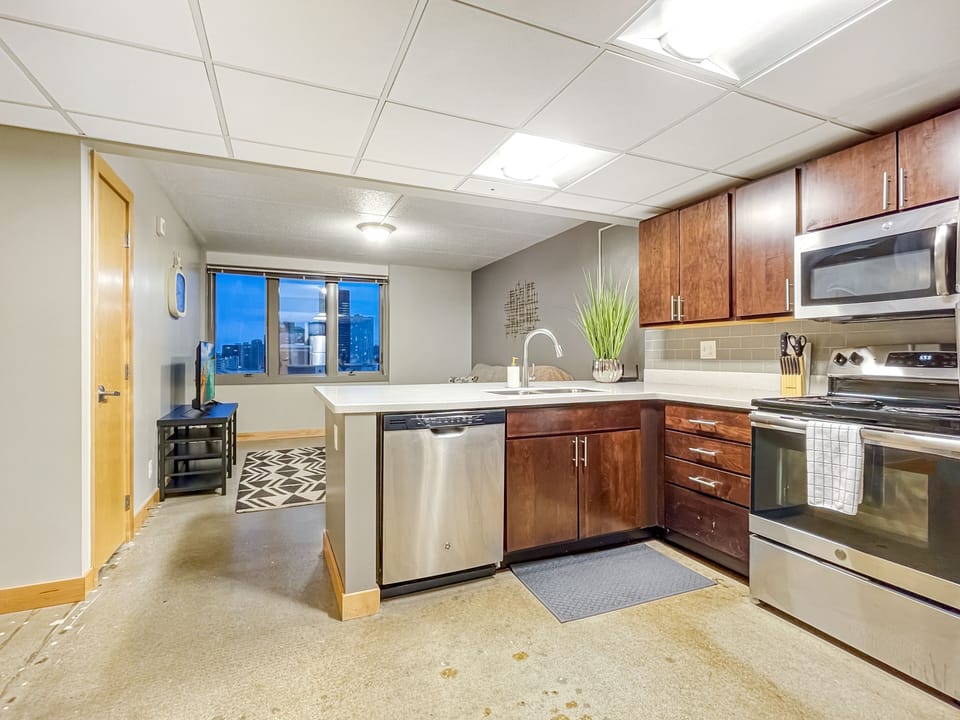 Views from kitchen or living room 