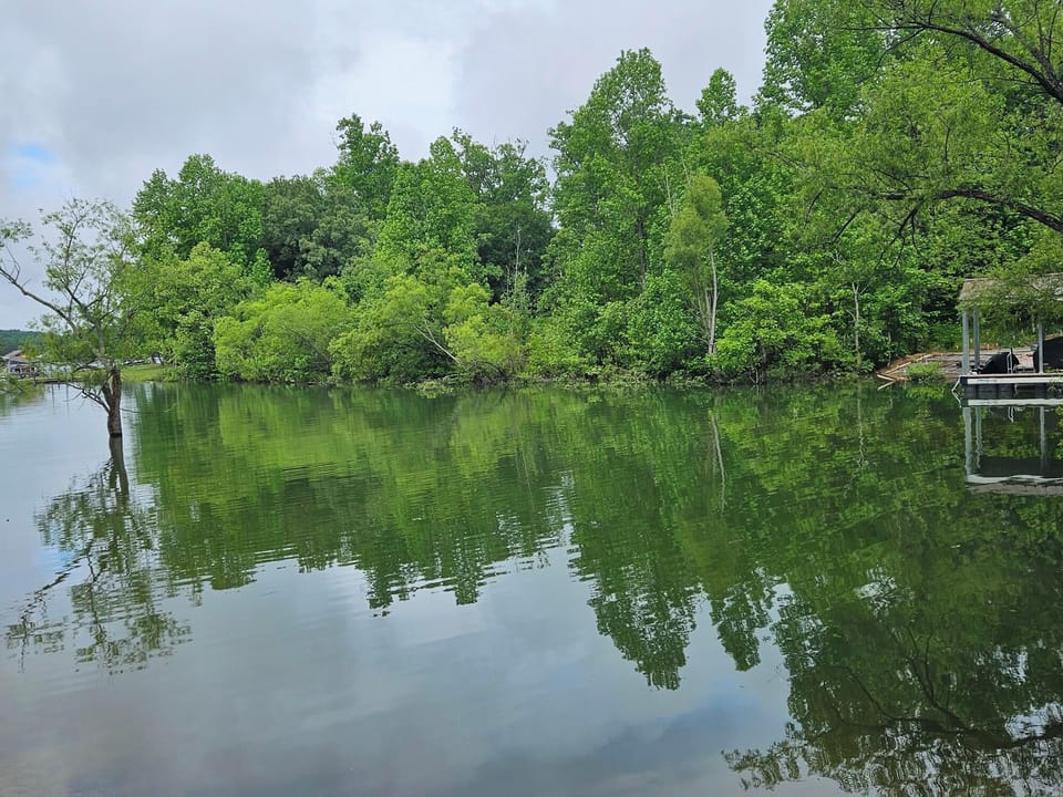 Lake at full pool - this is level from Memorial Day to Labor Day
