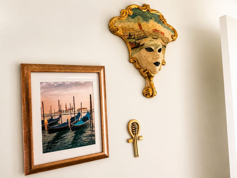 Art can be found throughout the home 