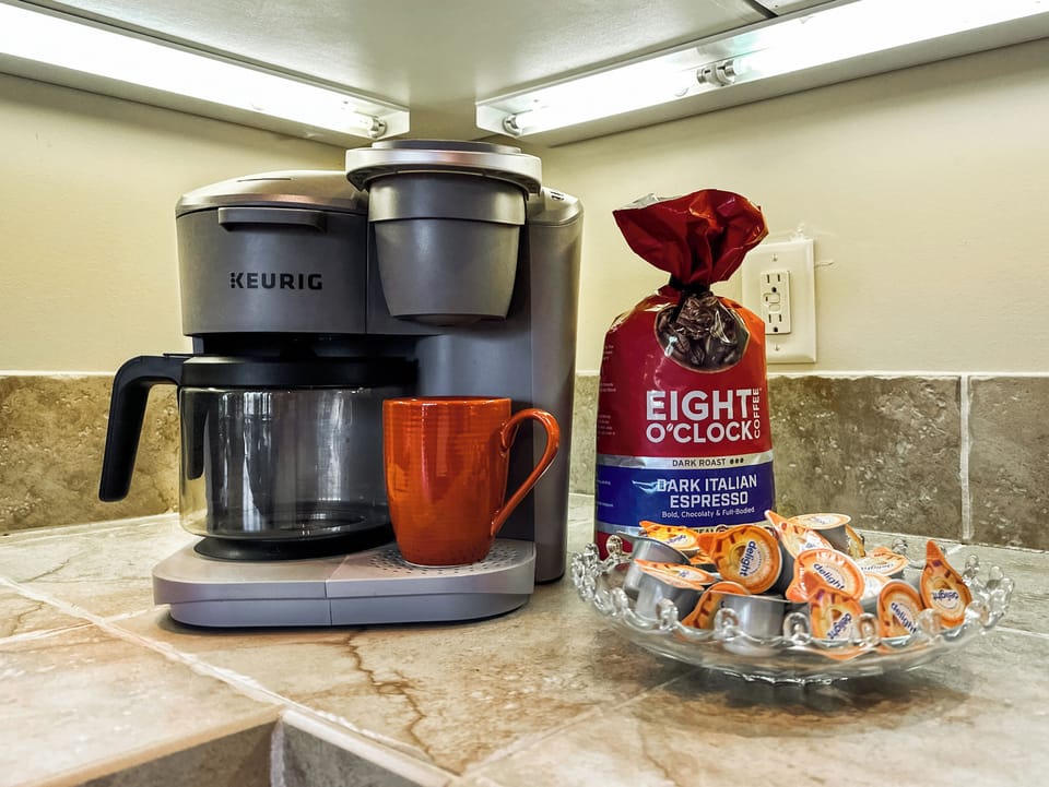 And a little coffee station to keep you going! 