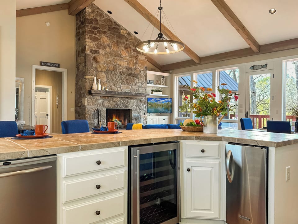There's extra storage for your cold drinks  and plenty of counter space.
