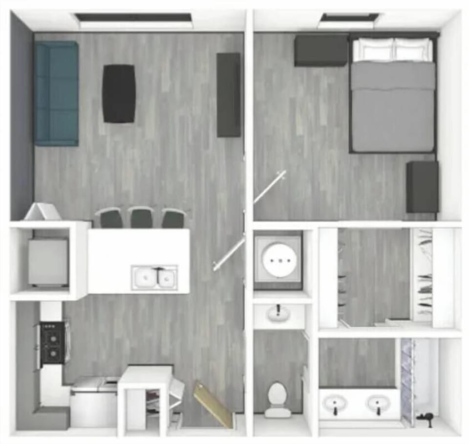 Floor plan of 1 bedroom!