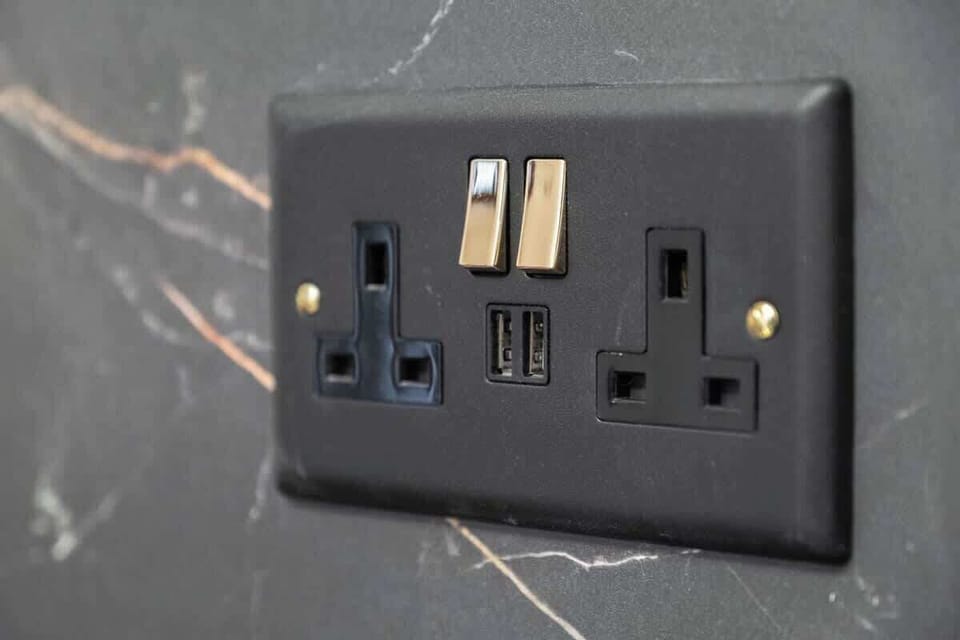 No plug? No problem! The apartment is equipped with USB sockets throughout, ensuring you can easily charge your devices without any hassle.
