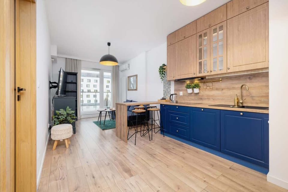 Kitchenette with a microwave
