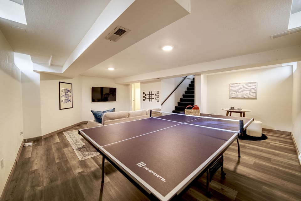Pingpong table in the basement living room