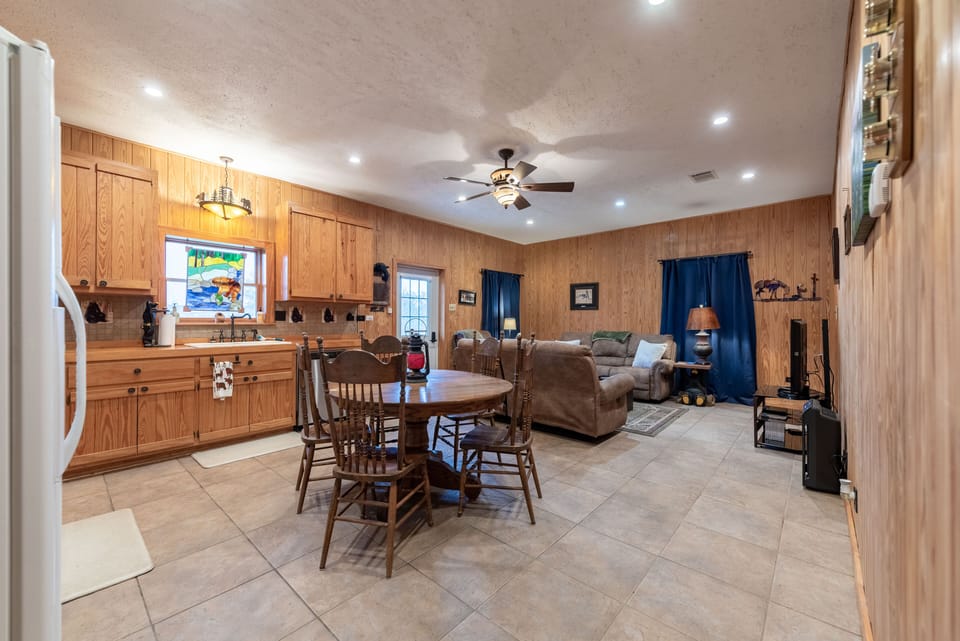 Dining/kitchen/living room. 